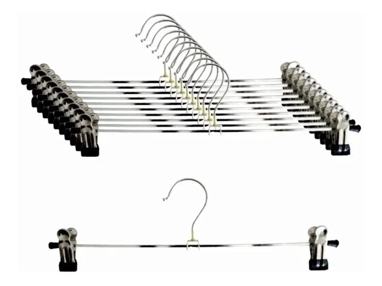 PACK DE 10 COLGADORES METALICOS PARA PANTALONES Y FALDAS - 2