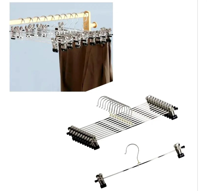 PACK DE 10 COLGADORES METALICOS PARA PANTALONES Y FALDAS - 3