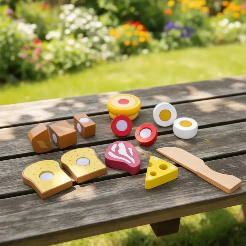 SET DE COMIDAS DE MADERA PARA CORTAR JUGUETE DIDACTICO - 5