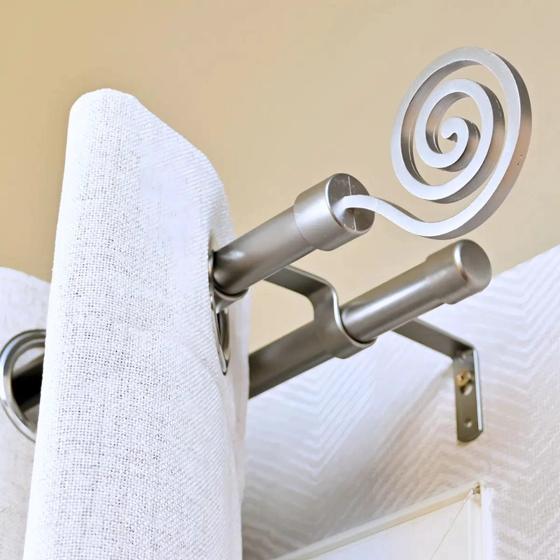BARRAS DE CORTINA EXTENSIBLES METALICAS 120-210 CM COLOR PLATEADO - 3