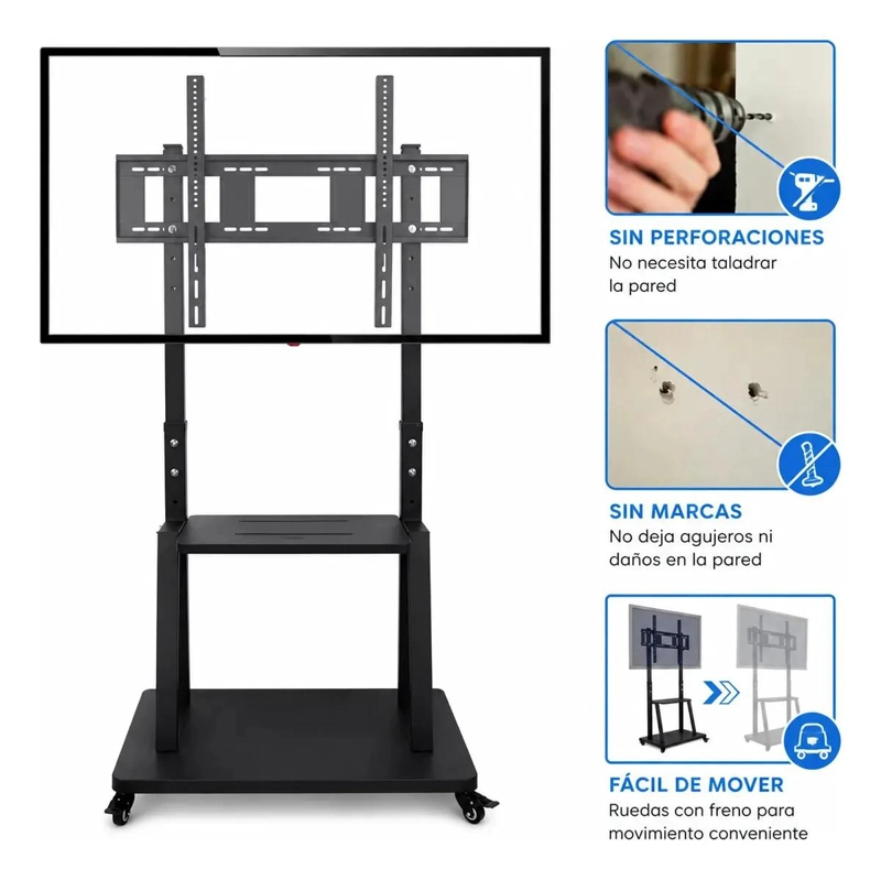 SOPORTE PEDESTAL MOVIL PARA TV DE 32 A 75 PULGADAS - 3