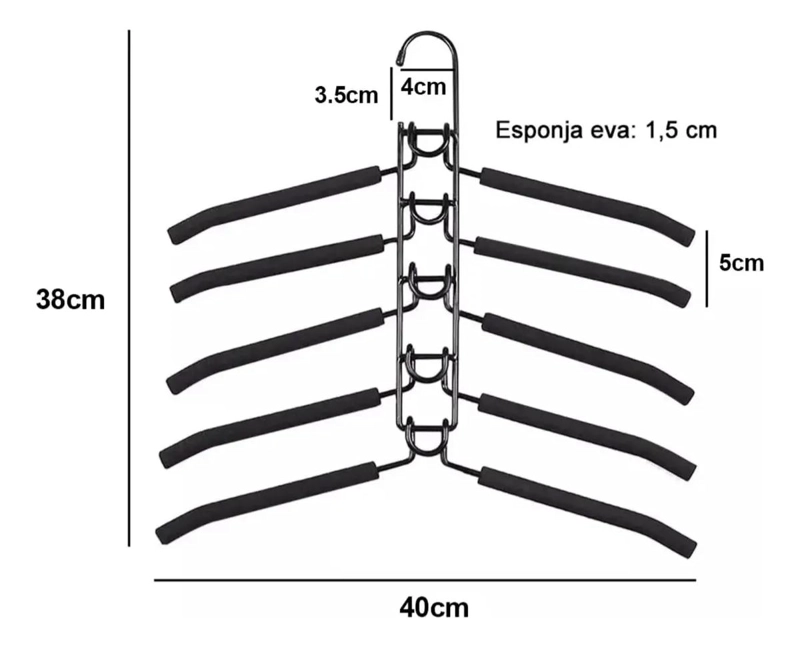 COLGADOR DE ROPA MULTICAPA ANTIDESLIZANTE PARA ARMARIO - 2