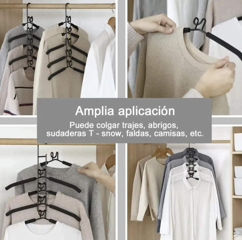 COLGADOR DE ROPA MULTICAPA ANTIDESLIZANTE PARA ARMARIO - 4