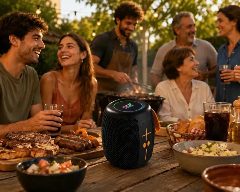 PARLANTE PORTATIL BLUETOOTH CON RADIO Y LUCES LED - 6