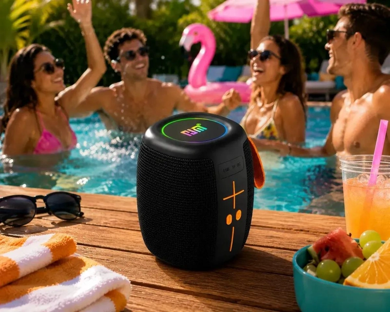 PARLANTE PORTATIL BLUETOOTH CON RADIO Y LUCES LED - 7