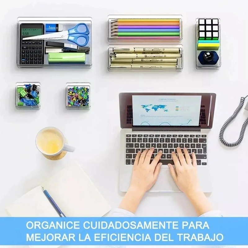 JUEGO DE 16 CAJONES ORGANIZADORES PARA ESCRITORIO - 5