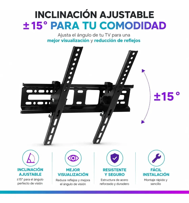 SOPORTE MURAL INCLINABLE PARA TELEVISORES DE 32 A 55 PULGADAS - 8