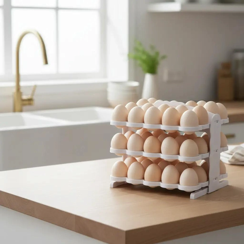 BANDEJA ORGANIZADORA PARA 60 HUEVOS CON DISEÑO PRACTICO - 6