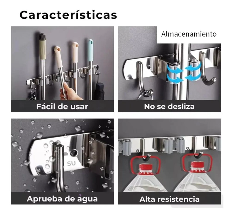 ESTANTE DE ALMACENAMIENTO PARA BAÑO Y COCINA SIN PERFORACION - 7