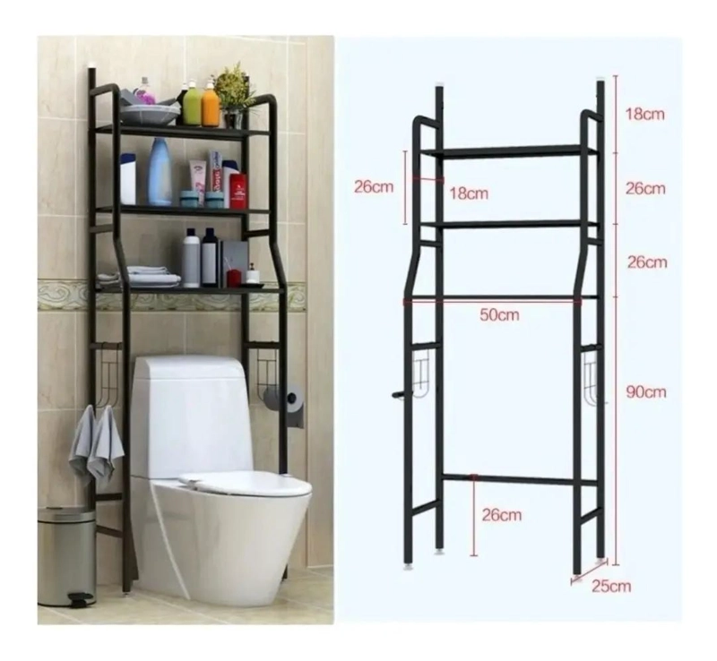 ESTANTE ORGANIZADOR DE METAL PARA BAÑO BLANCO 165X50X25CM - 3