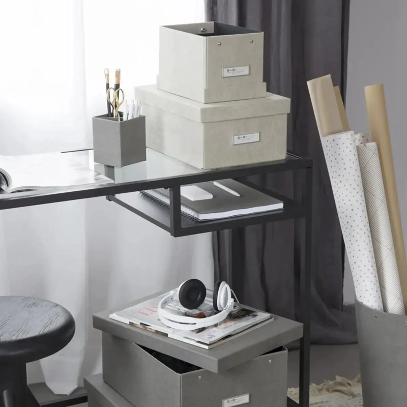 ORGANIZADOR DE ESCRITORIO BEIGE CON DISEÑO MODERNO Y FUNCIONAL - 5