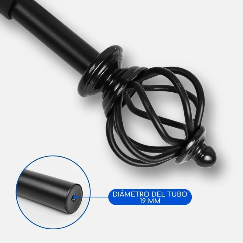 BARRA METALICA EXTENSIBLE PARA CORTINAS AJUSTABLE 120 A 210 CM - 7