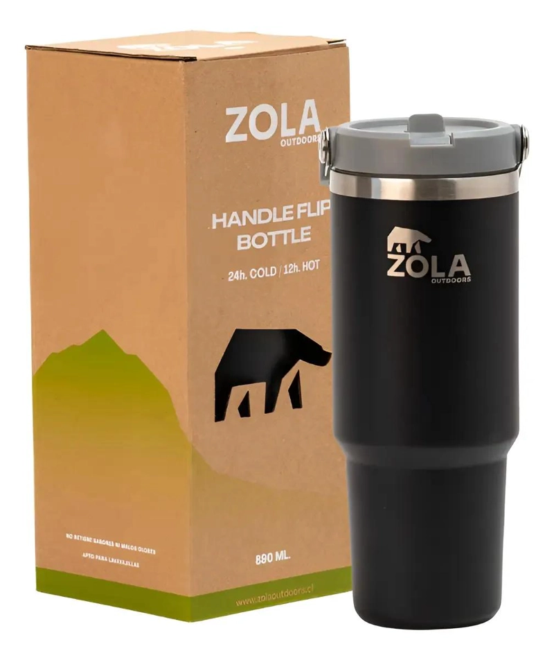 TERMO BOTELLA TE RMICA 890ML RESISTENTE PARA AGUA NEGRO - 1