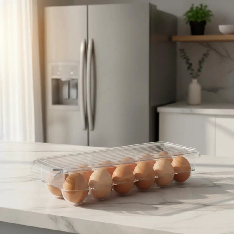 ORGANIZADOR COMPACTO PARA 12 HUEVOS CON TAPA PROTECTORA - 2