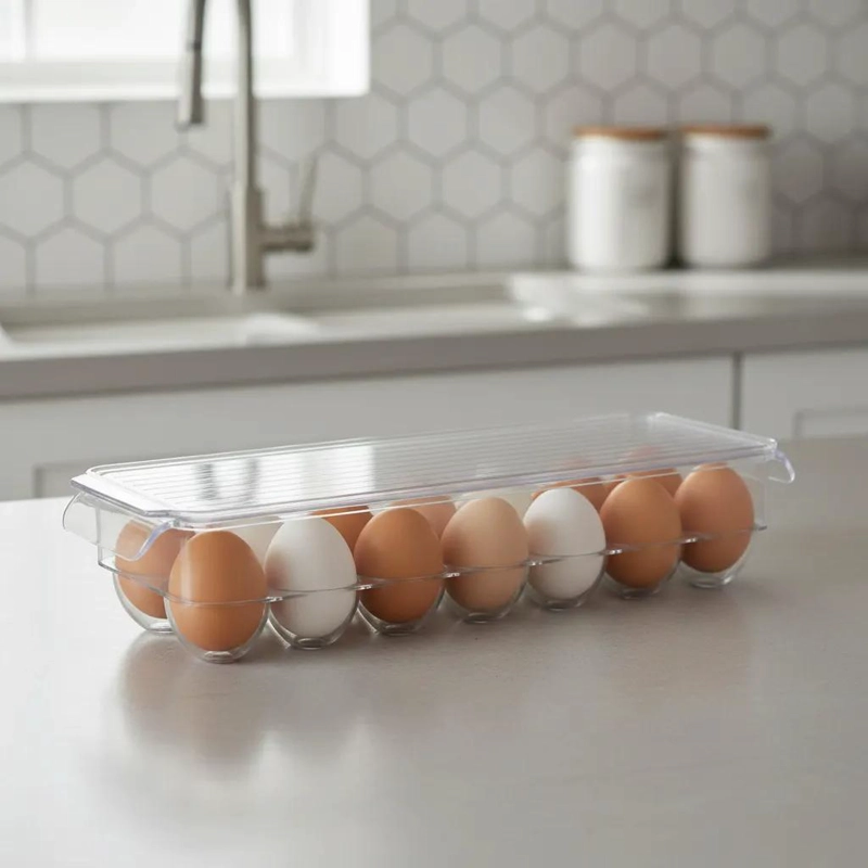 ORGANIZADOR COMPACTO PARA 12 HUEVOS CON TAPA PROTECTORA - 3