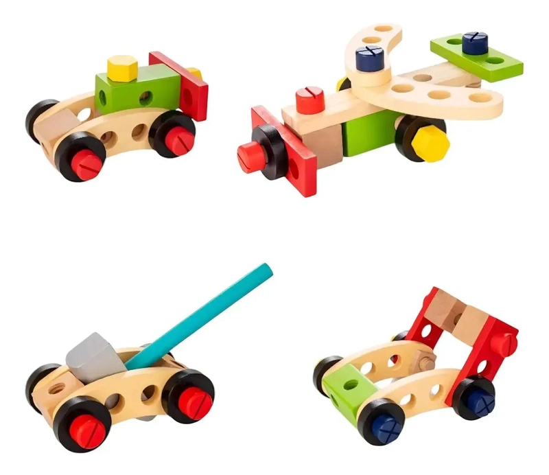 KIT DE HERRAMIENTAS DE MADERA MONTESSORI PARA NIÑOS 34 PIEZAS - 4