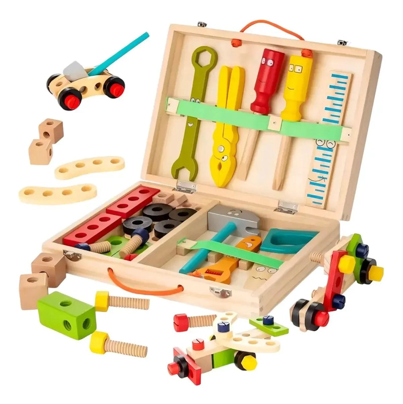 KIT DE HERRAMIENTAS DE MADERA MONTESSORI PARA NIÑOS 34 PIEZAS - 6