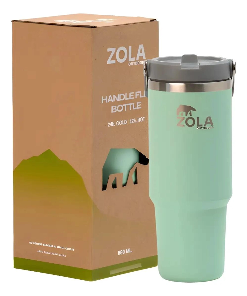TERMO BOTELLA TE RMICA 890ML VERDE MENTA RESISTENTE - 1