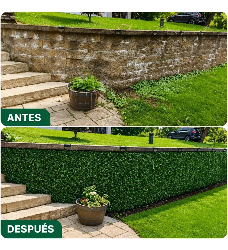 PALMETA ARTIFICIAL TRE BOL VERDE PARA JARDINES VERTICALES 60X40 CM - 6