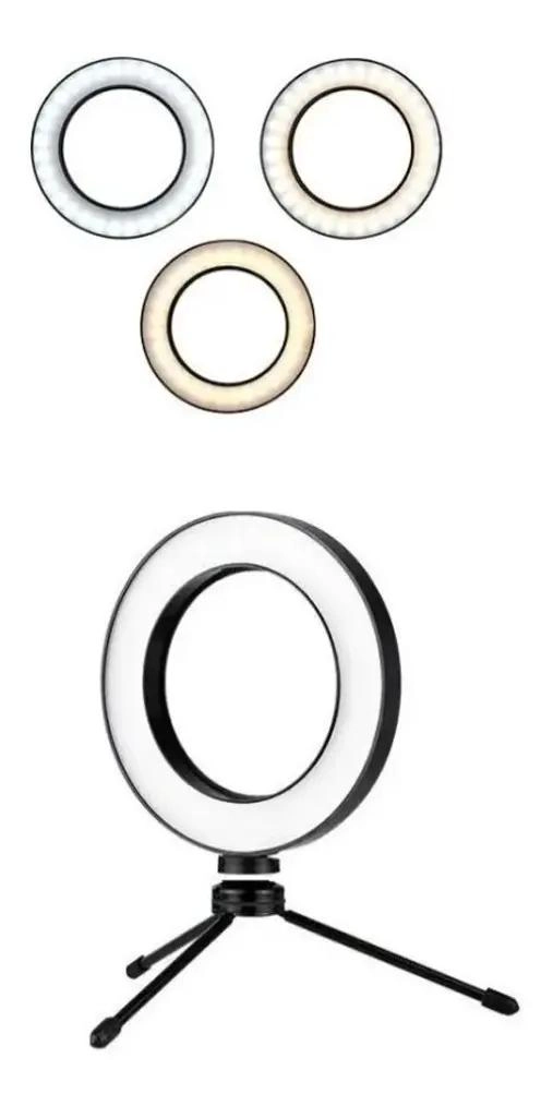 ARO DE LUZ LED DE 16 CM CON TRIPODE PARA FOTOGRAFIA - 1