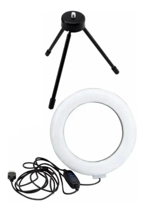 ARO DE LUZ LED DE 16 CM CON TRIPODE PARA FOTOGRAFIA - 2