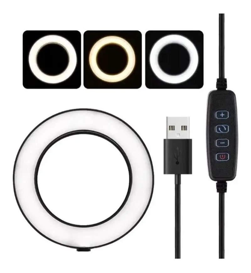 ARO DE LUZ LED DE 16 CM CON TRIPODE PARA FOTOGRAFIA - 3