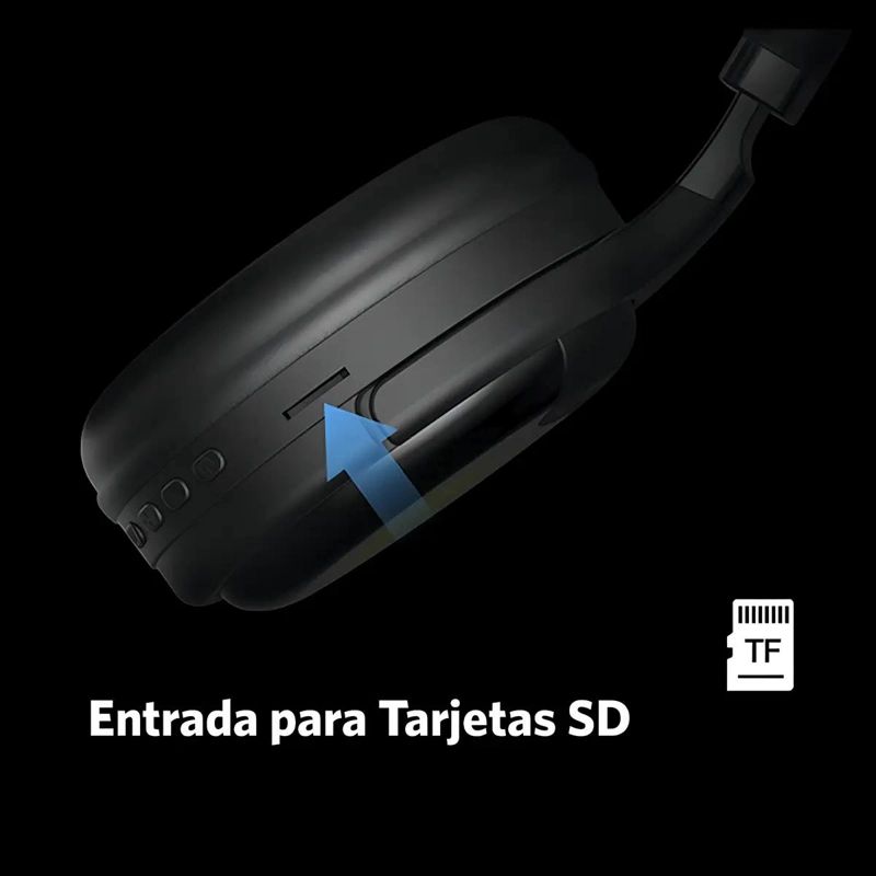AUDIFONOS BLUETOOTH INALAMBRICOS OVER THE EAR COLOR NEGRO - 1