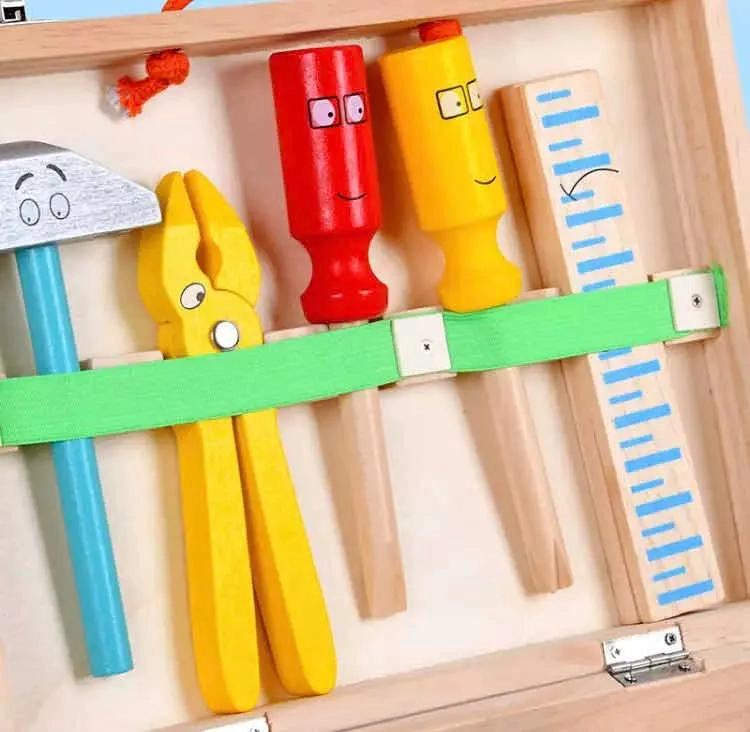 CAJA DE HERRAMIENTAS DE MADERA EDUCATIVA PARA NIÑOS - 5