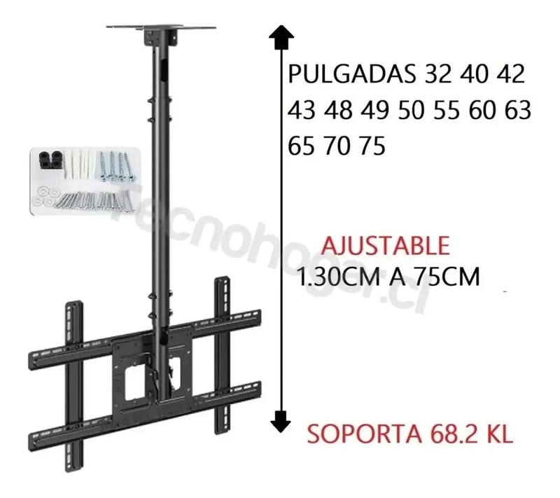 SOPORTE DE TECHO PARA TELEVISORES DE 32 A 75 PULGADAS - 2
