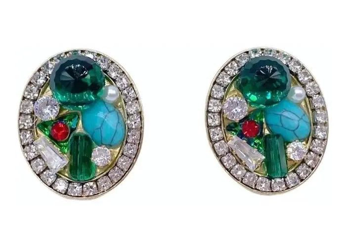 AROS DE PLATA 925 CON CRISTALES EN FORMA DE CORAZON - 1