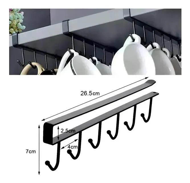 SOPORTE COLGANTE PARA VASOS Y UTENSILIOS DE COCINA - 2