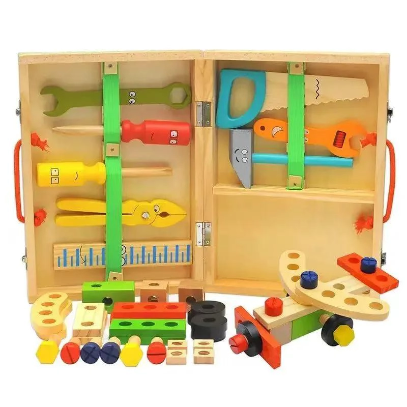 CAJA DE HERRAMIENTAS DE MADERA EDUCATIVA PARA NIÑOS Y NIÑAS - 8