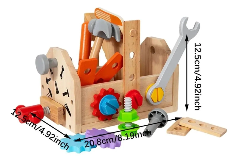 JUEGO DE HERRAMIENTAS DE MADERA PARA NIÑOS DE 3 A 6 AÑOS - 10