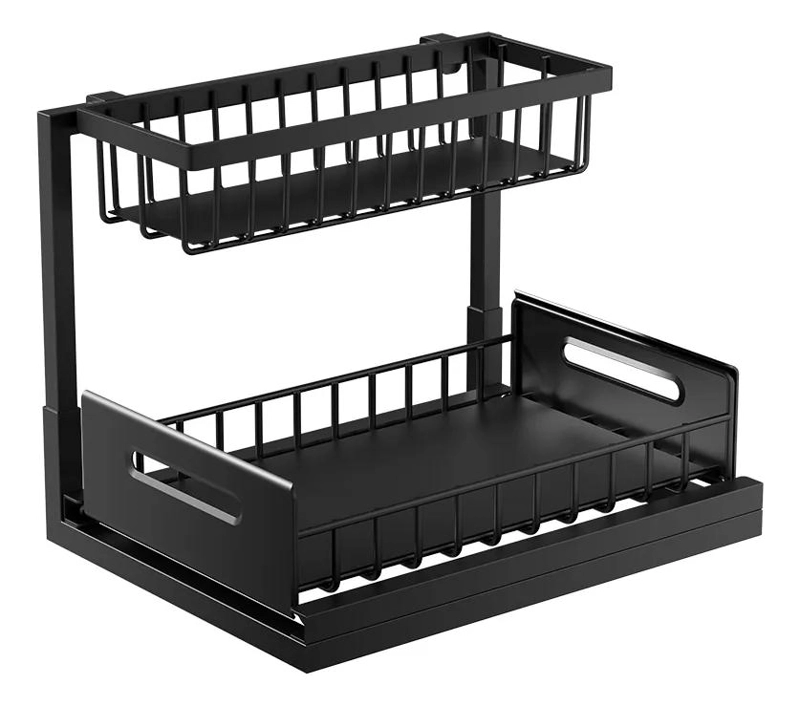 ORGANIZADOR METALICO DE LAVAPLATOS 2 NIVELES COLOR NEGRO - 1
