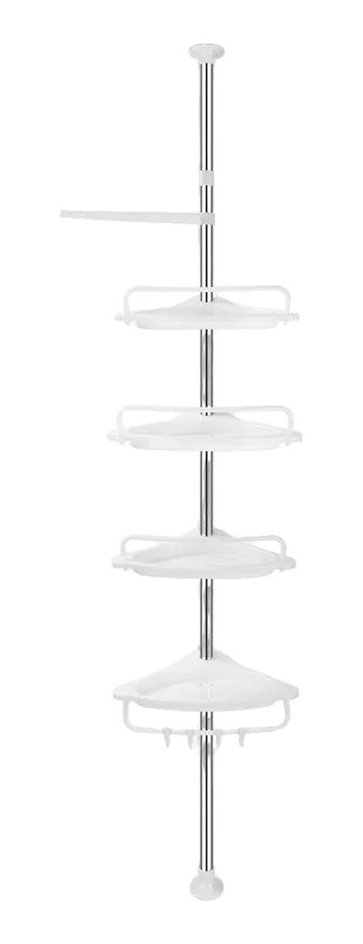 ESQUINERO ORGANIZADOR DE BAÑO AJUSTABLE CON 4 NIVELES DE ACERO CROMADO - 4