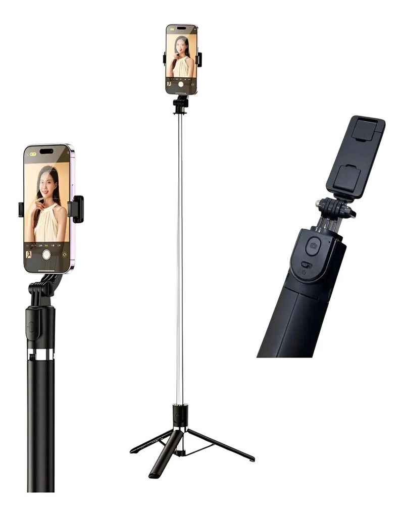 TRIPODE TELE FONO AJUSTABLE 170 CM CON CONTROL REMOTO - 1