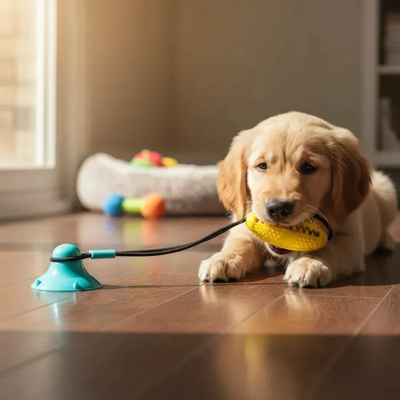 MORDEDOR DENTAL PARA PERROS CON VENTOSA Y BALON - 2