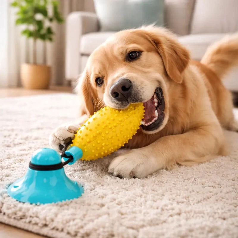 MORDEDOR DENTAL PARA PERROS CON VENTOSA Y BALON - 3
