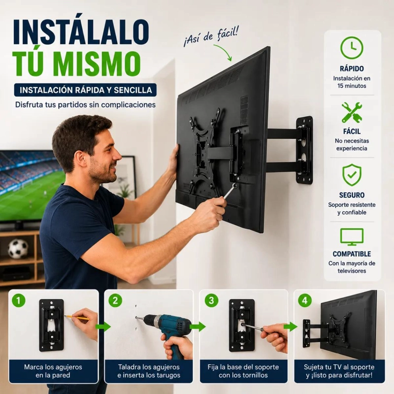 SOPORTE DE PARED ARTICULADO PARA TV DE 10 A 32 PULGADAS - 5