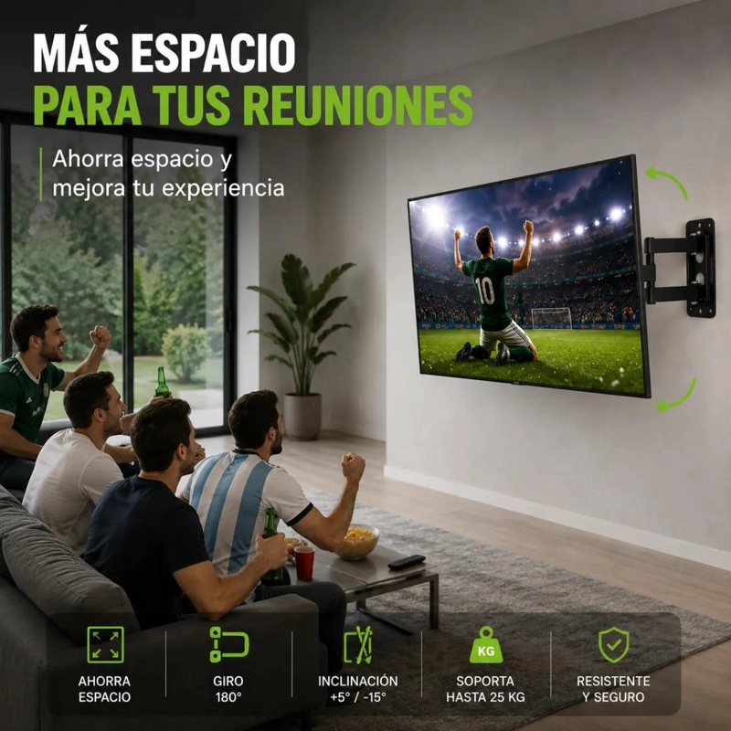 SOPORTE DE PARED ARTICULADO PARA TV DE 10 A 32 PULGADAS - 6