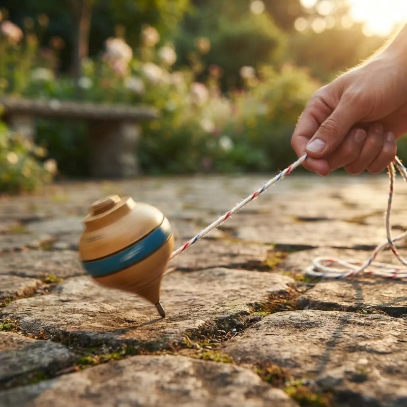 SET DE JUEGOS TRADICIONALES CHILENOS EMBOQUE Y TROMPO DE MADERA - 4