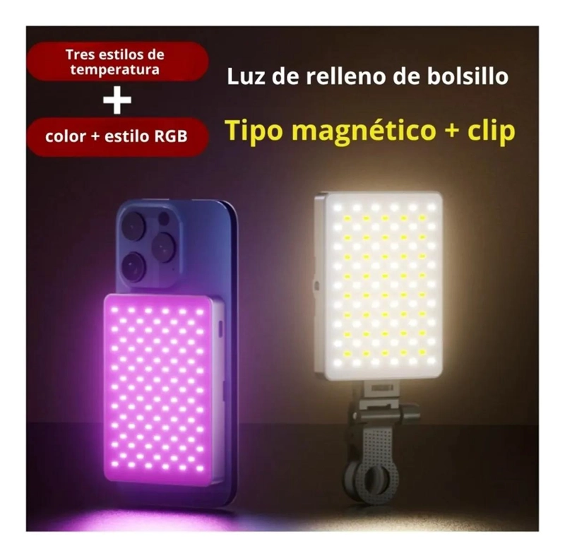 LUZ LED PORTATIL RGB AJUSTABLE PARA FOTOGRAFIA Y VIDEO - 7