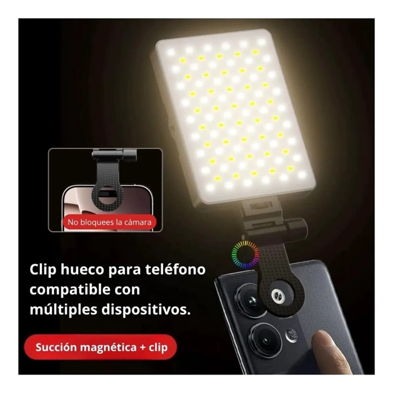 LUZ LED PORTATIL RGB AJUSTABLE PARA FOTOGRAFIA Y VIDEO - 9
