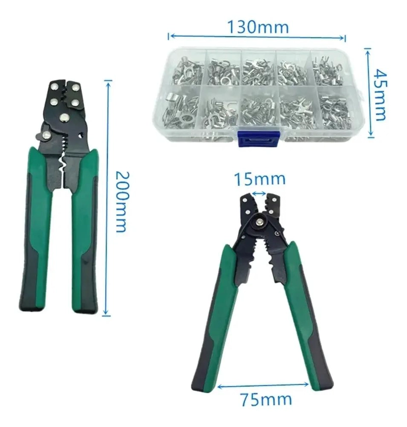 KIT ALICATE PELACABLE Y TERMINALES ANILLO - 3