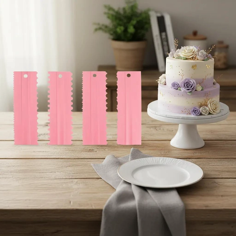 SET DE 4 ALISADORES PLASTICOS PARA REPOSTERIA CON BORDES VARIADOS - 1