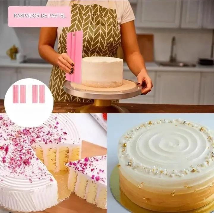 SET DE 4 ALISADORES PLASTICOS PARA REPOSTERIA CON BORDES VARIADOS - 4
