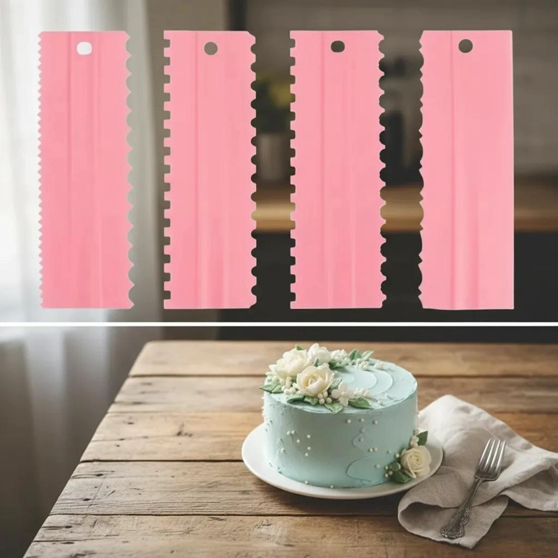 SET DE 4 ALISADORES PLASTICOS PARA REPOSTERIA CON BORDES VARIADOS - 5