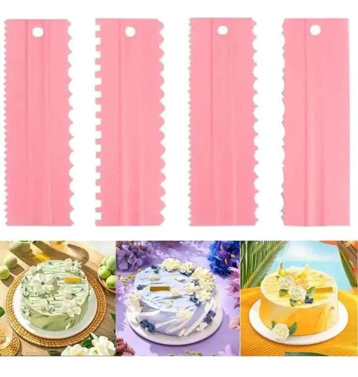 SET DE 4 ALISADORES PLASTICOS PARA REPOSTERIA CON BORDES VARIADOS - 6