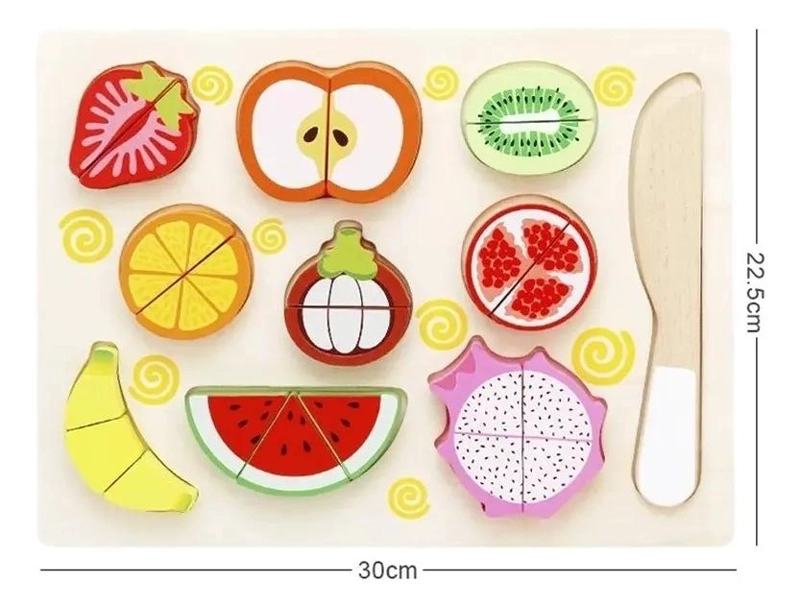 JUEGO DE COCINA DE MADERA PARA CORTAR FRUTAS Y VERDURAS - 10