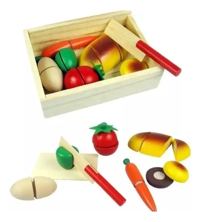 JUEGO DE COCINA DE MADERA PARA CORTAR FRUTAS Y VERDURAS - 5
